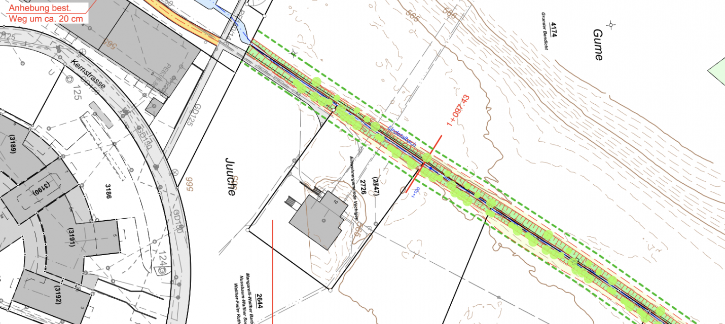 Ausschnitt Wasserbauplan